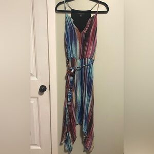 Anthropologie brand Sanctuary | Vibrant Striped Asymmetrical Dress - Small